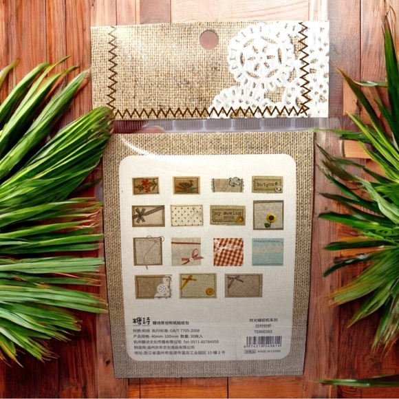 CANDY POETRY Old Textile Stickers - Vintage Fabric-Inspired Designs - 30 pcs - Picture 3 of 6